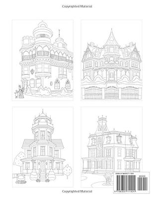 Victorian houses coloring book for adults amazing single