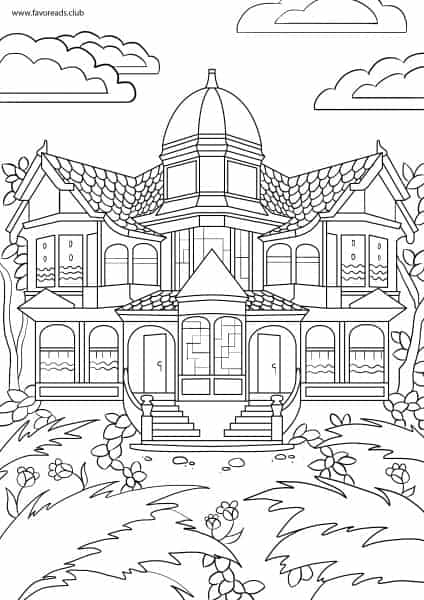 Authentic architecture â queen anne victorian house â favoreads coloring club