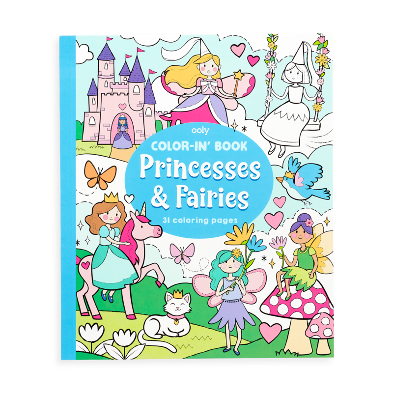 Princesses and fairies colouring book