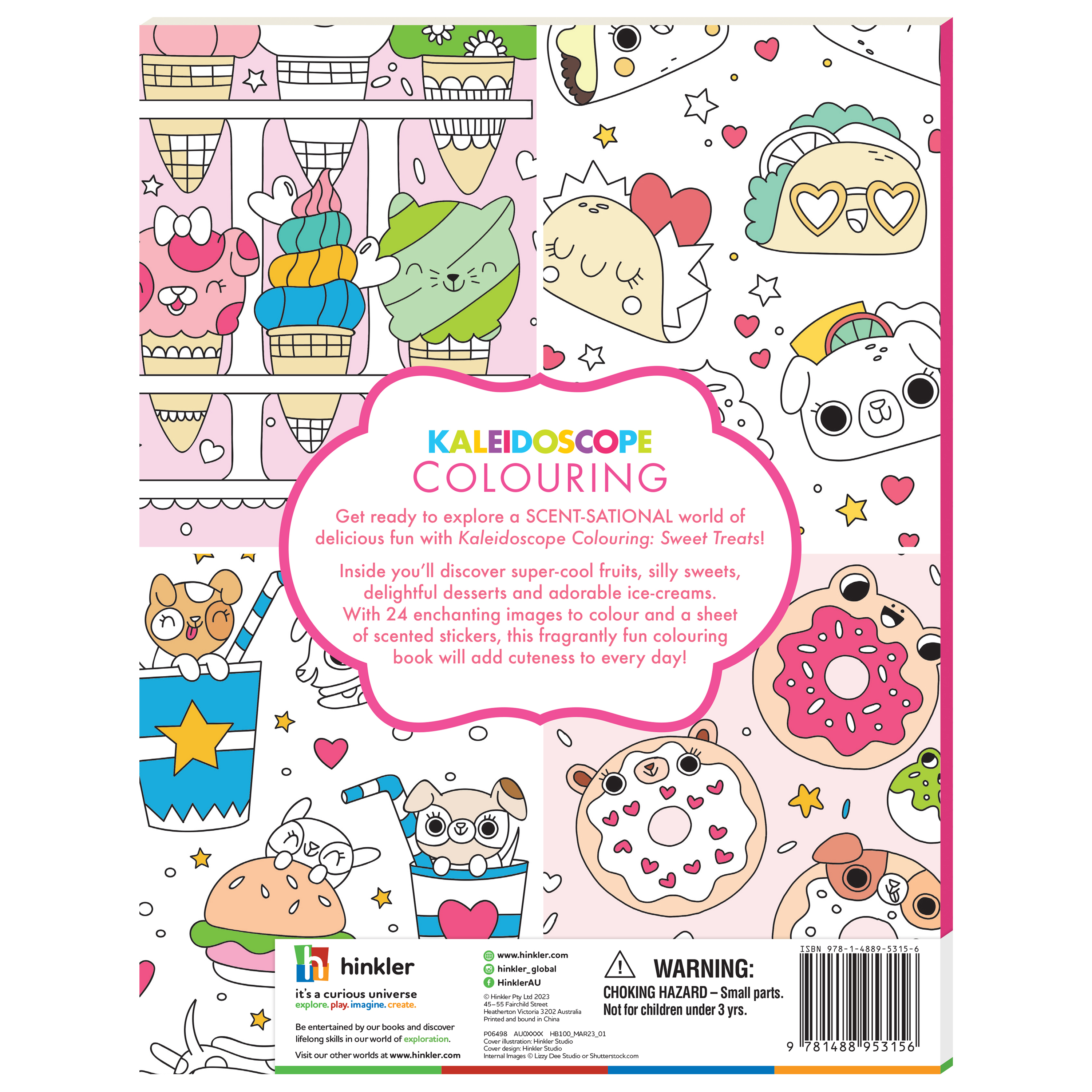 Kaleidoscope colouring scented stickers sweet treats