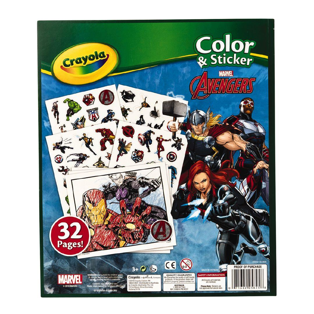 Marvel crayola lor sticker book pages warehouse stationery