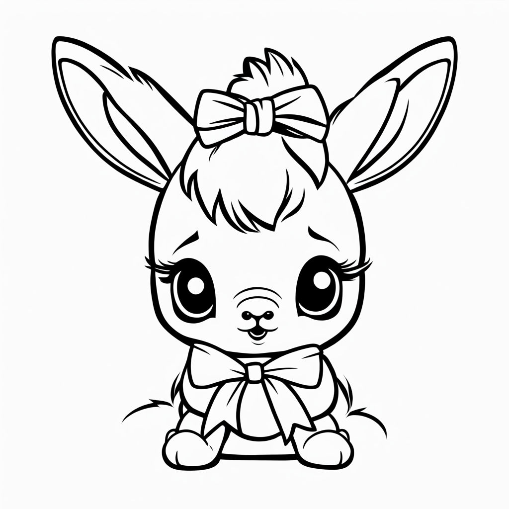 Coloring page baby deer cartoon