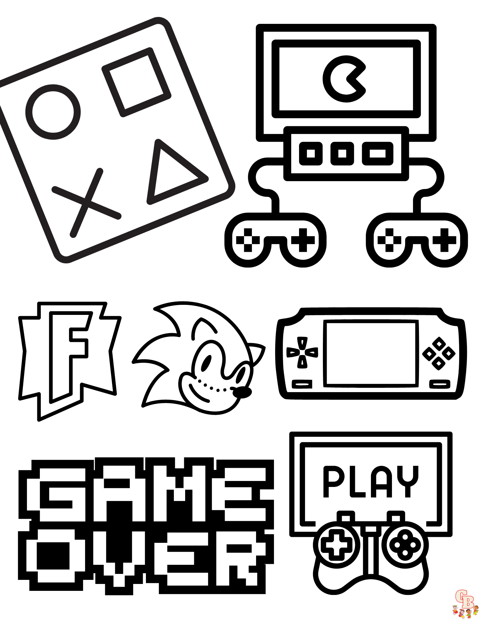 Printable gaming coloring pages free for kids and adults