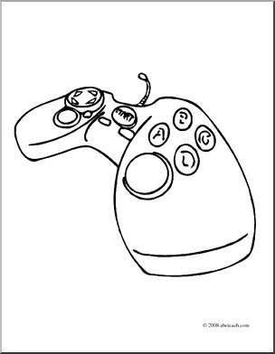 Clip art game controller coloring page i