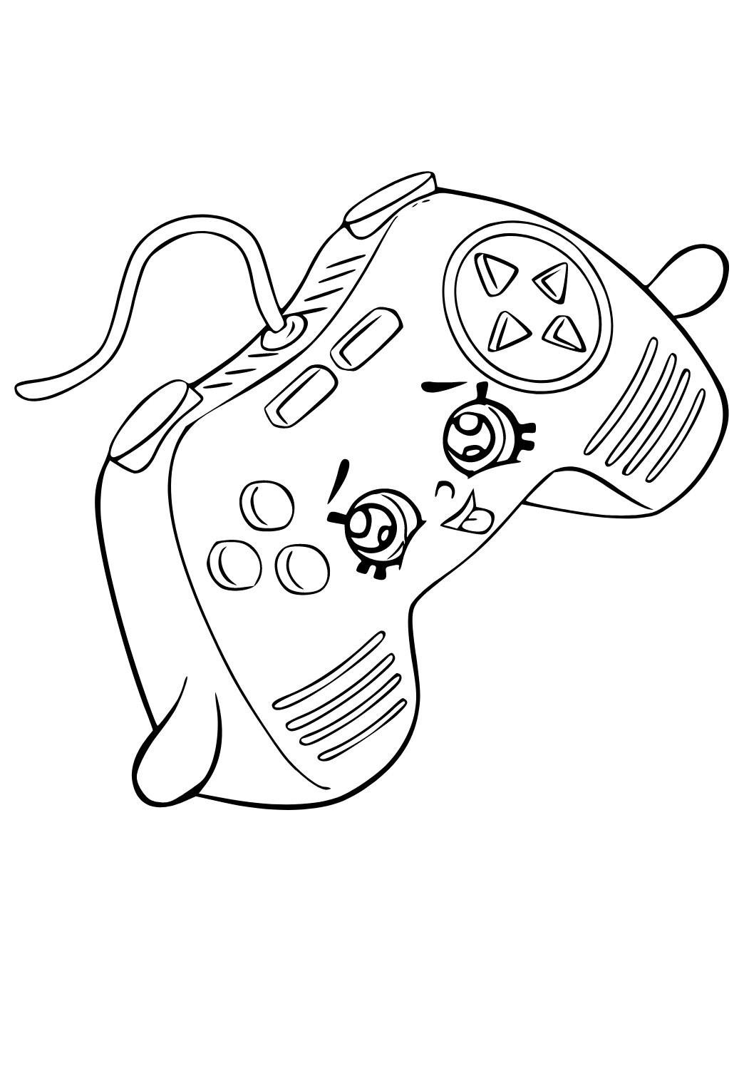 Free printable games joystick coloring page for adults and kids