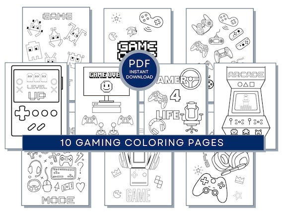 Gaming coloring pages gaming pdf gaming printables gamer coloring pages gaming activity sheets gaming coloring video game coloring