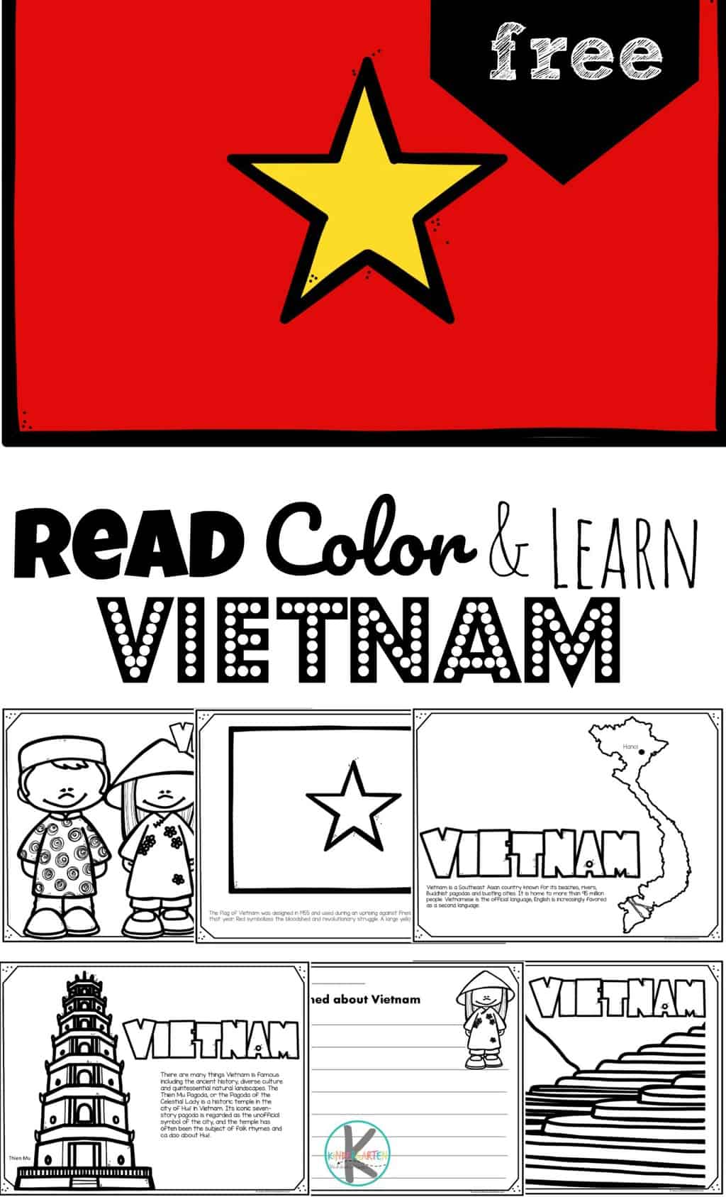 Free vietnam coloring page for kids to read color and learn for kids
