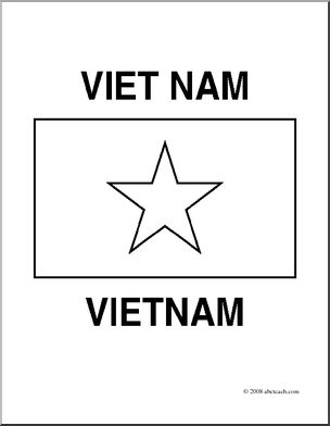 Clip art flags vietnam coloring page i