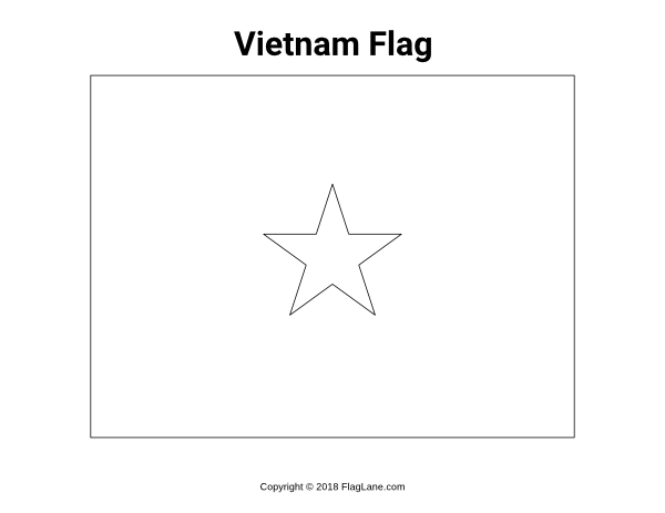 Free vietnam flag coloring page