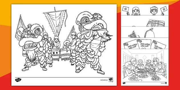 Tet coloring sheets coloring activity lunar new year