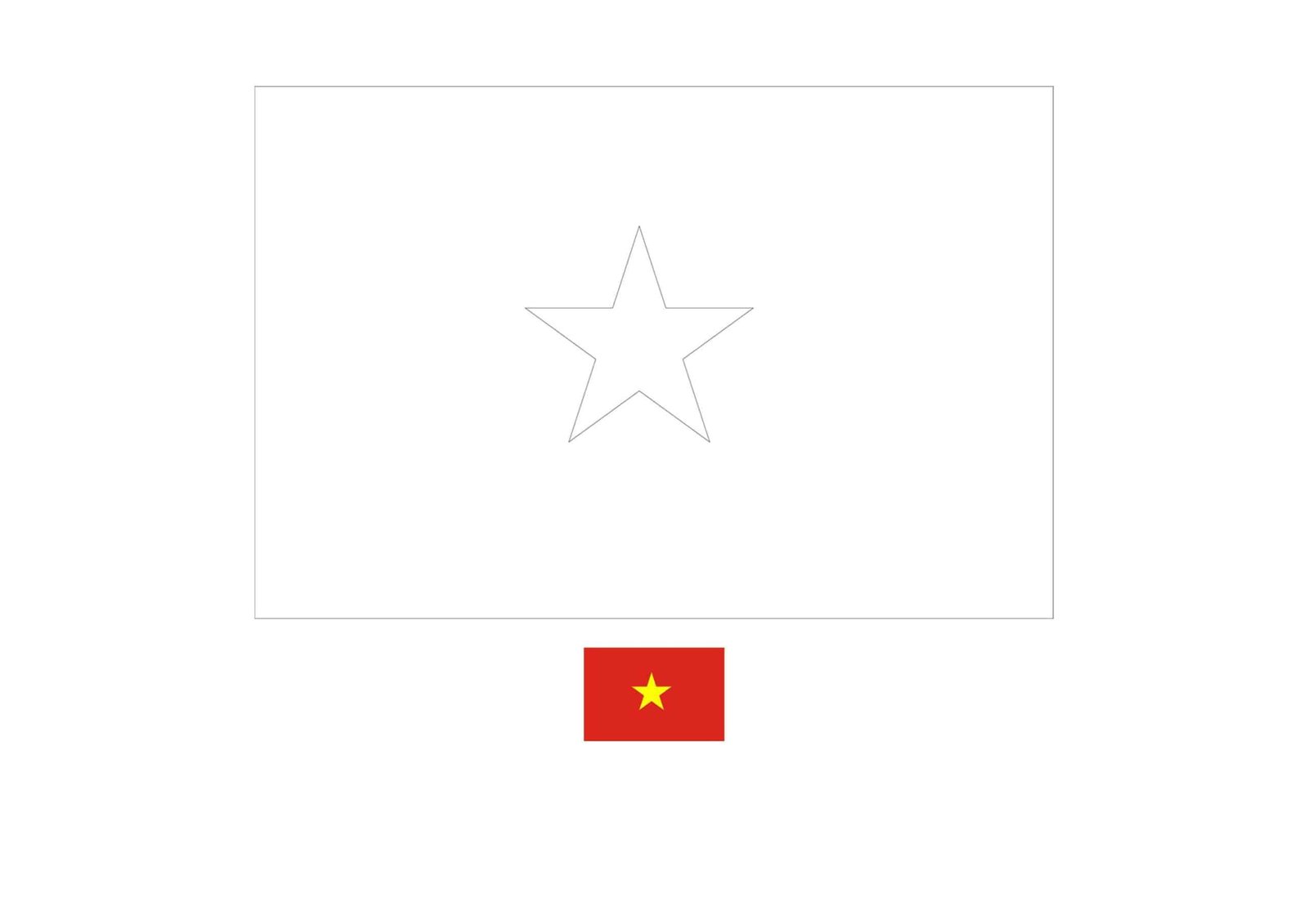 Flag of vietnam coloring page
