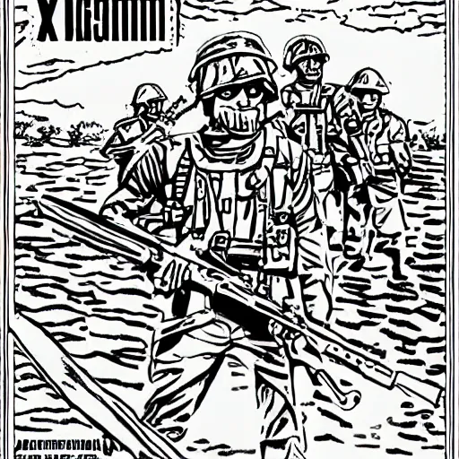 Vietnam war coloring book stable diffusion