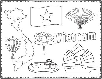 Vietnam coloring page for kids by lailabee tpt