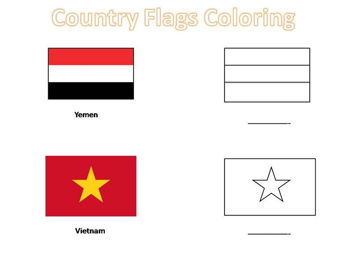 Country flags coloring pages for kids