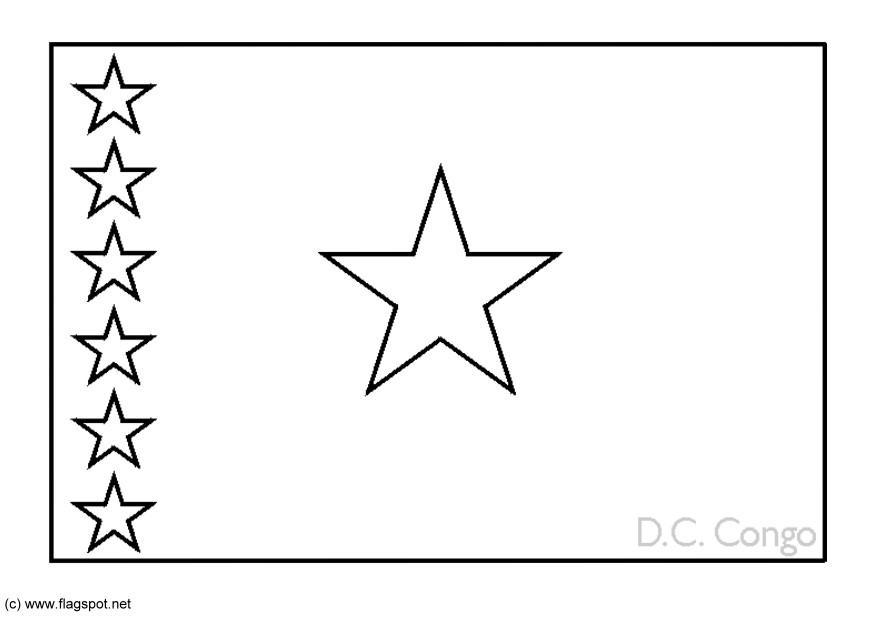 Coloring page flag democratic republic of congo