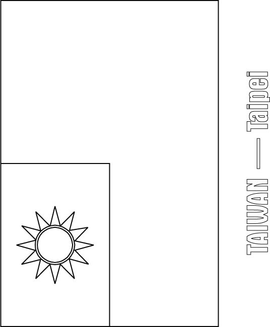 Taiwan flag coloring page download free taiwan flag coloring page for kids best coloring pages