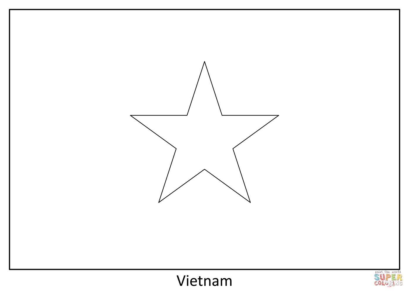 Flag of vietnam coloring page free printable coloring pages