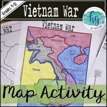Vietnam war map activity print and digital by history gal tpt