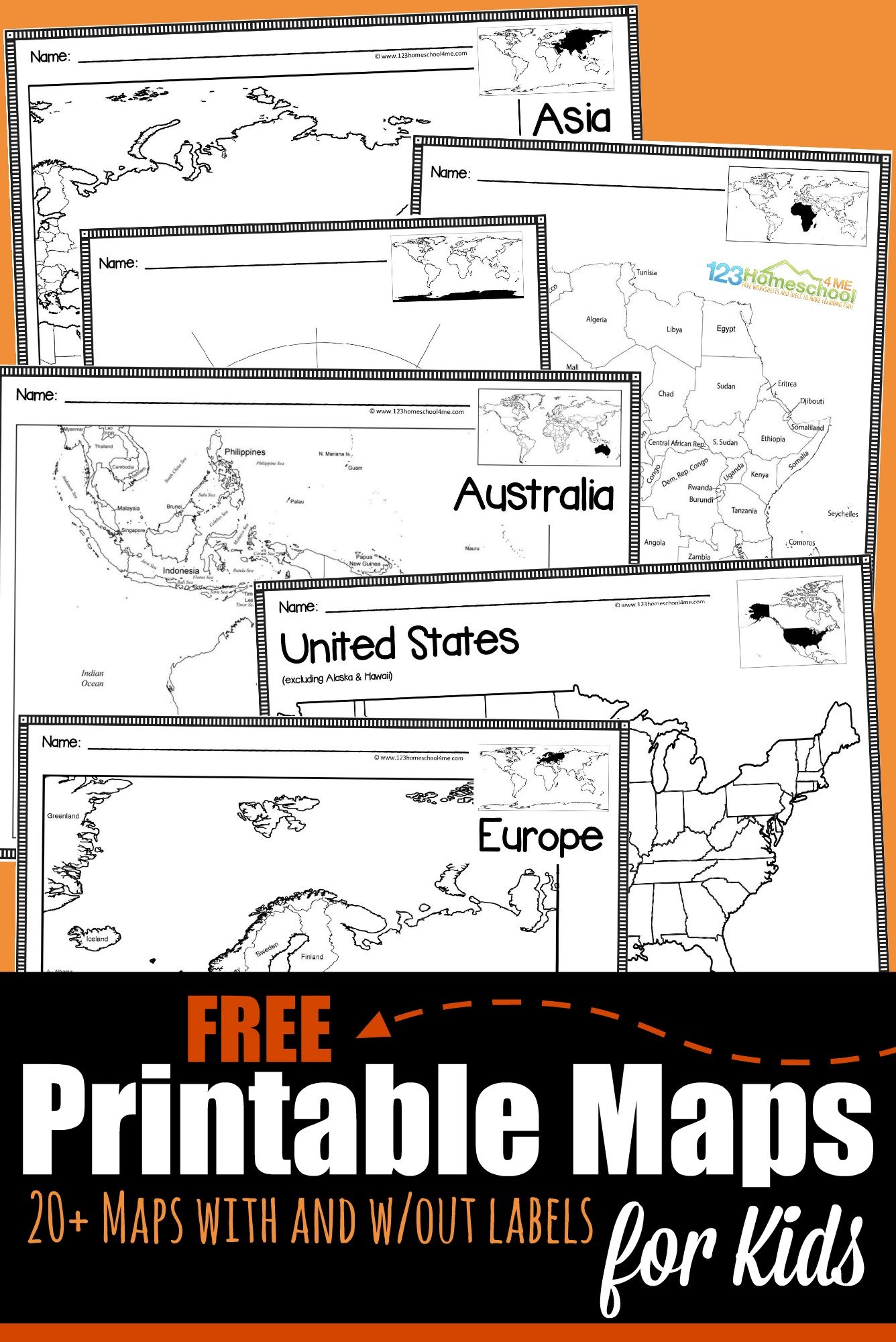 Ðºï free printable blank maps for kids