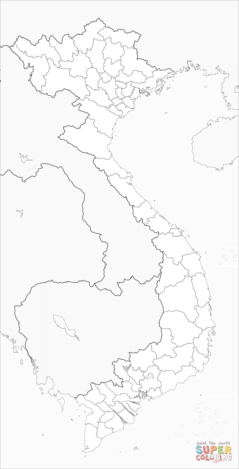 Vietnam map coloring page free printable coloring pages