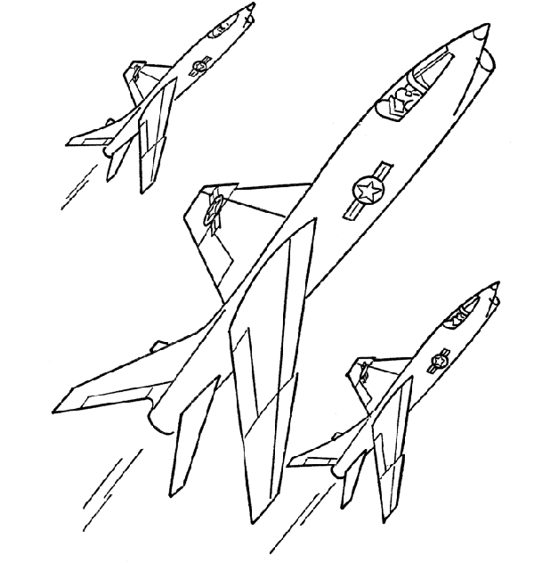 Fighter aircraft drawings amd coloring sheets