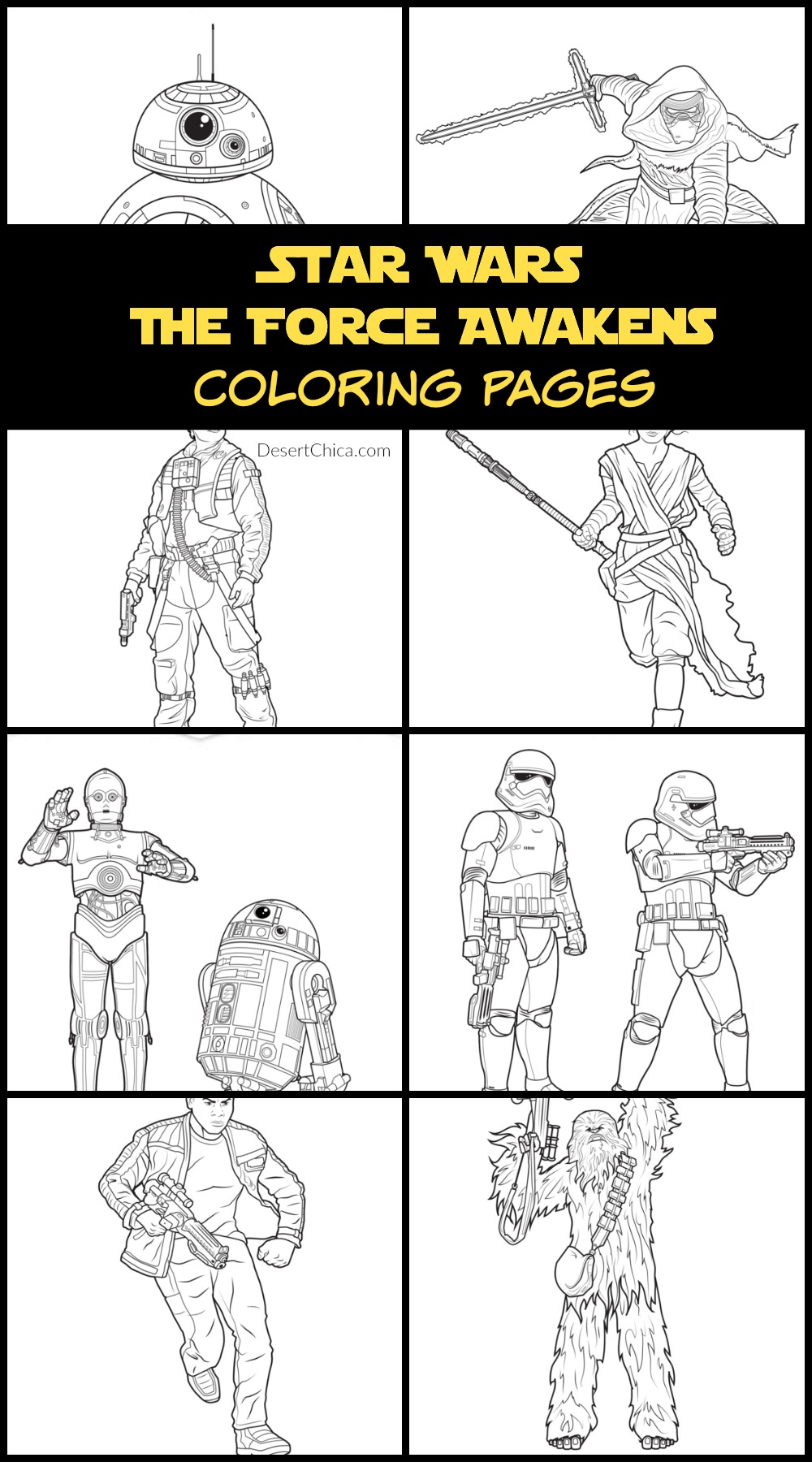 Star wars the force awakens coloring pages and activities