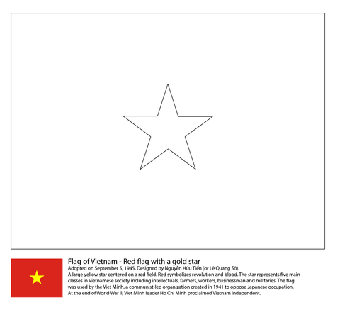 Flag of vietnam coloring page free printable coloring pages flag coloring pages coloring pages flag