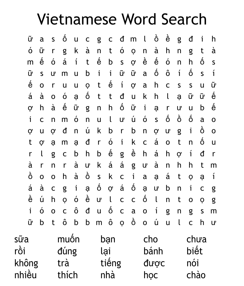 Vietnamese word search