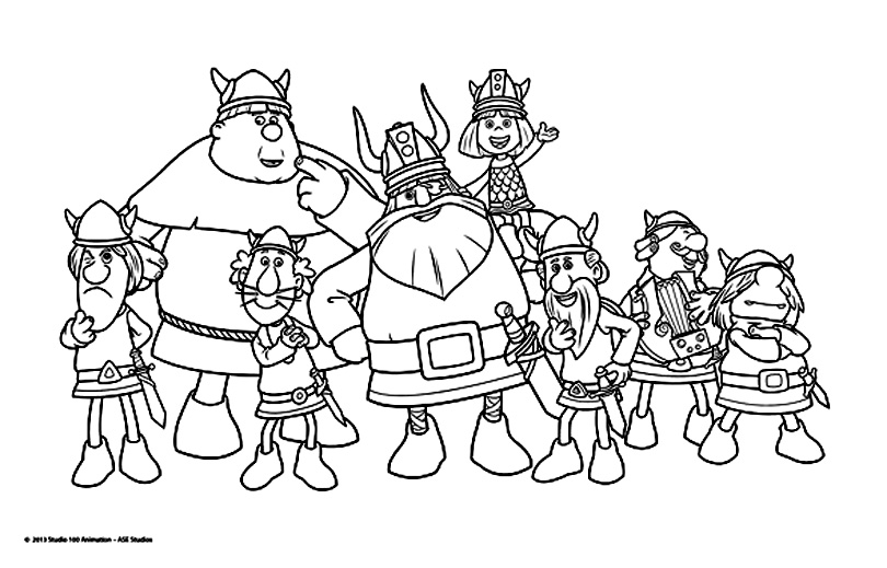 Vic the viking coloring pages for kids