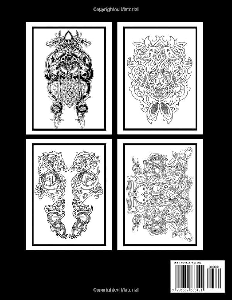 Viking tattoo coloring book adult coloring book for stress relief relaxation and fun villar madison books