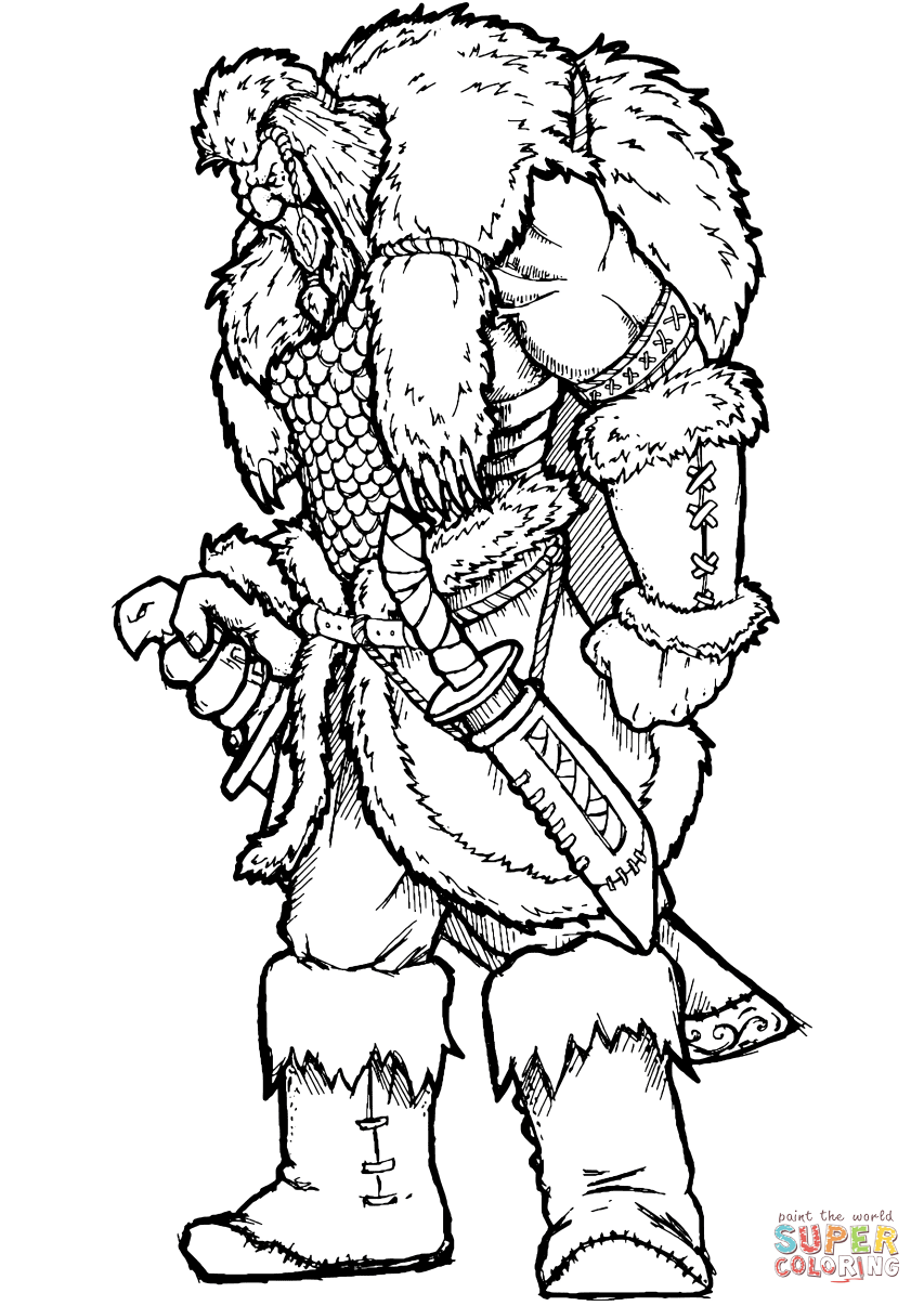 Viking warrior coloring page free printable coloring pages