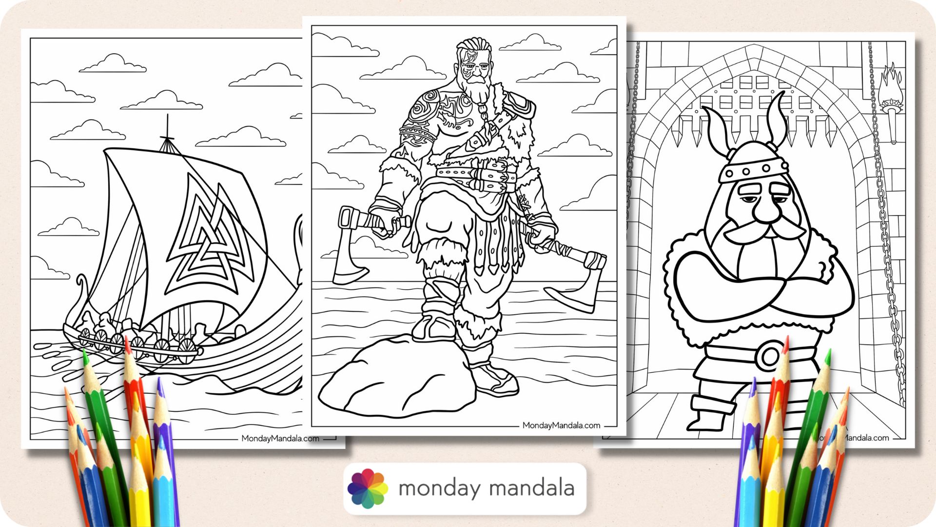 Viking coloring pages free pdf printables