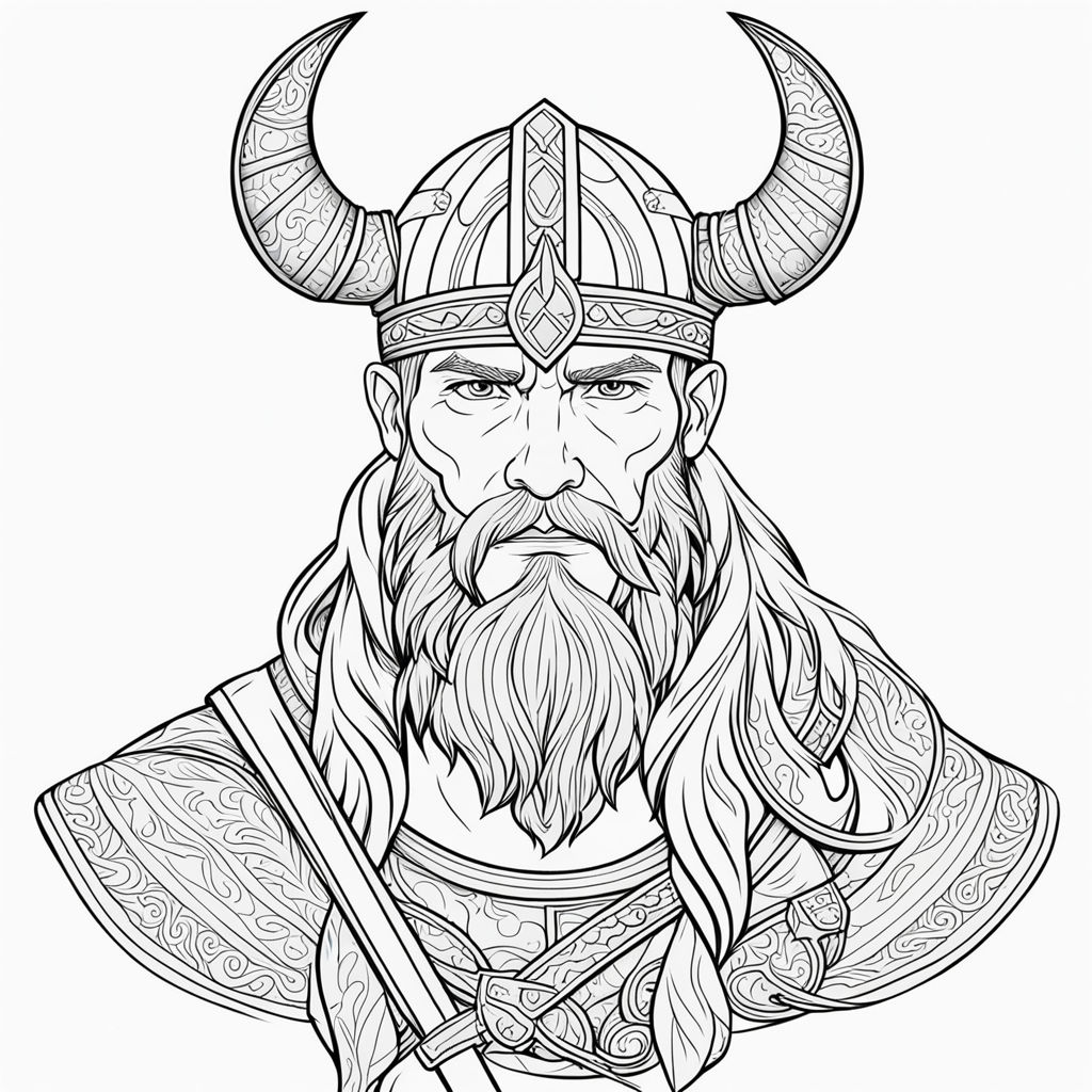 An adult coloring page of a man