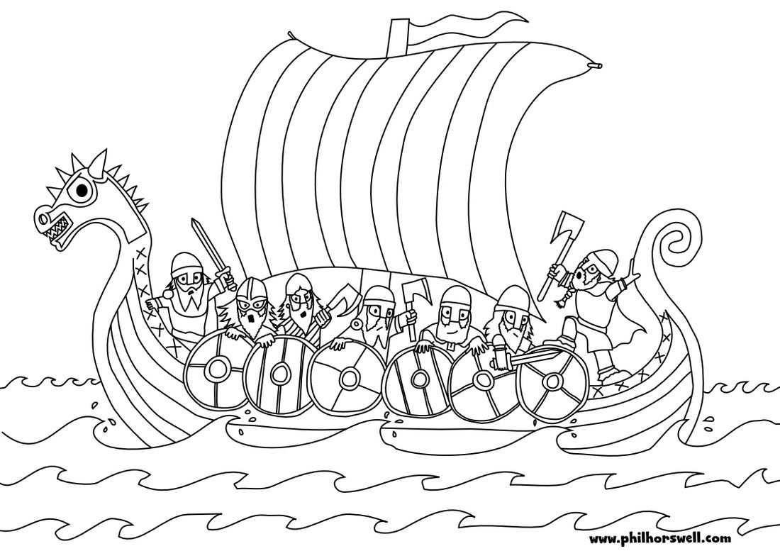 Viking longship colouring pages vikings viking ship coloring pages