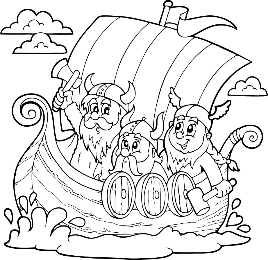 Viking ship â online coloring page â