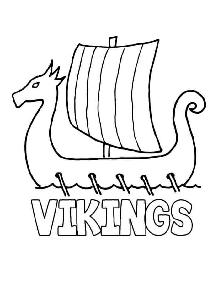 Viking ship coloring page