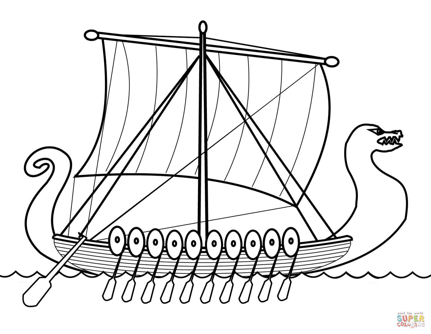 Drakkar viking ship coloring page free printable coloring pages