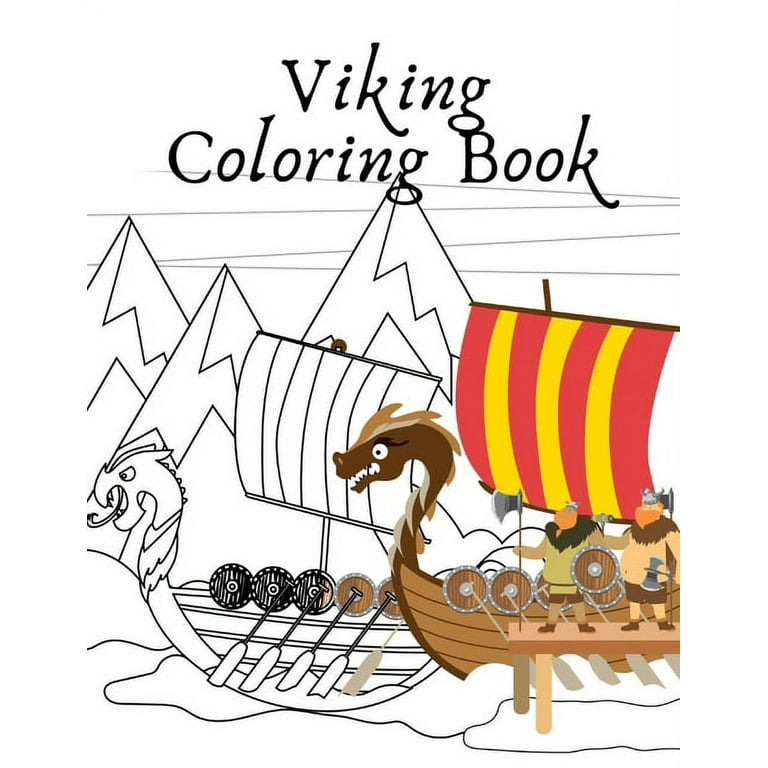 Viking coloring book warrior mythology ships for kids paperback