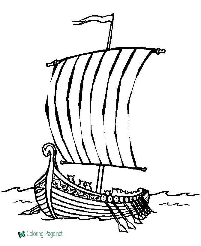 Viking ship coloring pages