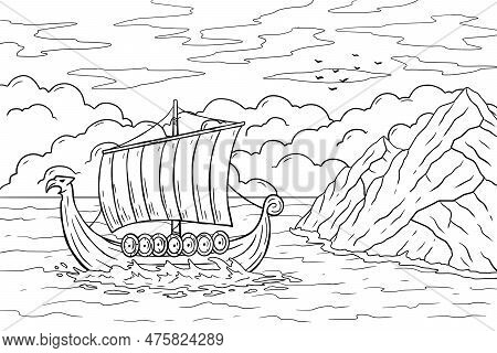 Viking boat sea vector photo free trial bigstock