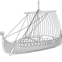 Viking ship side view coloring pages