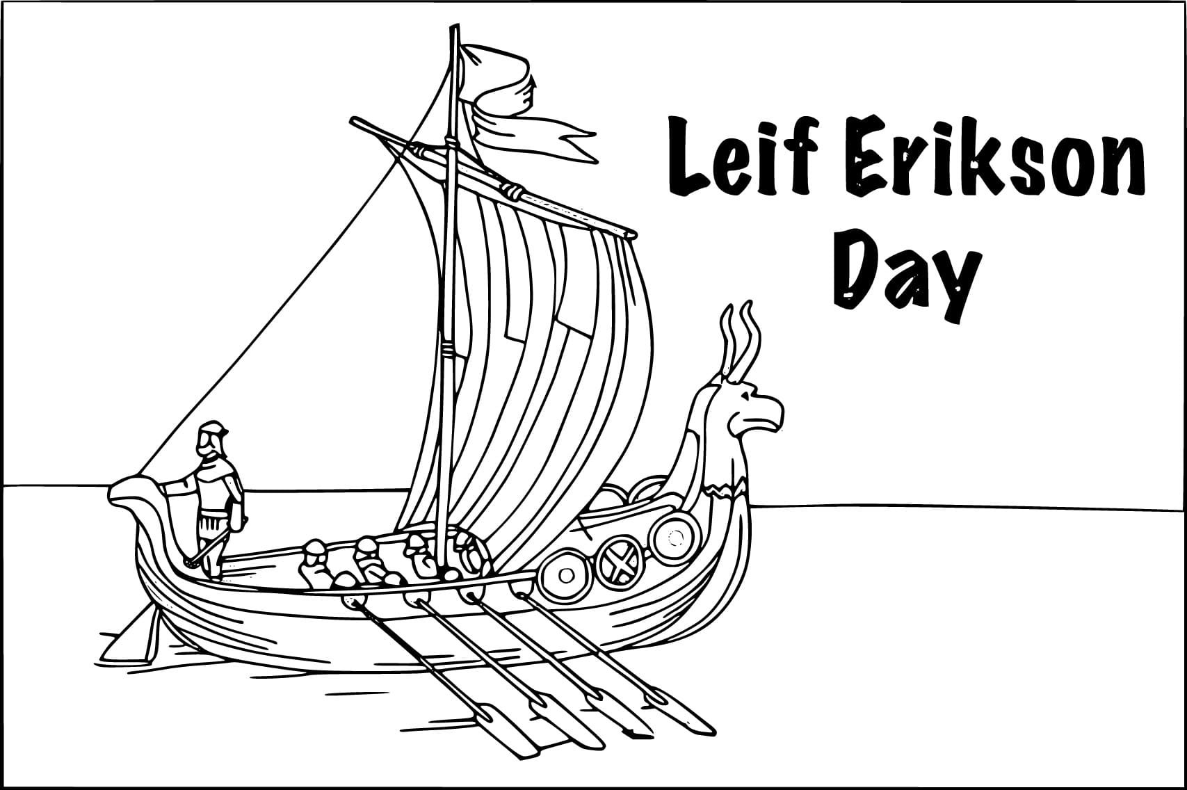 Leif erikson day coloring page