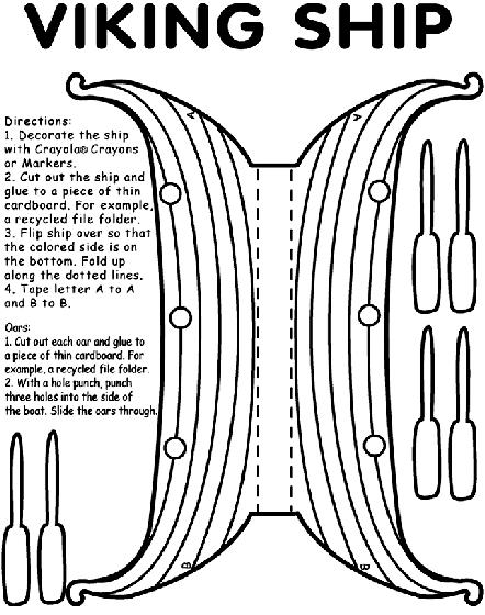 Viking ship coloring page