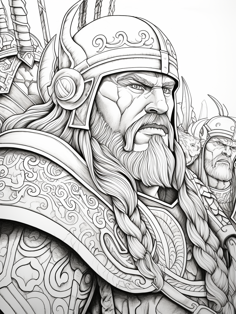 Vikings coloring book for children colors