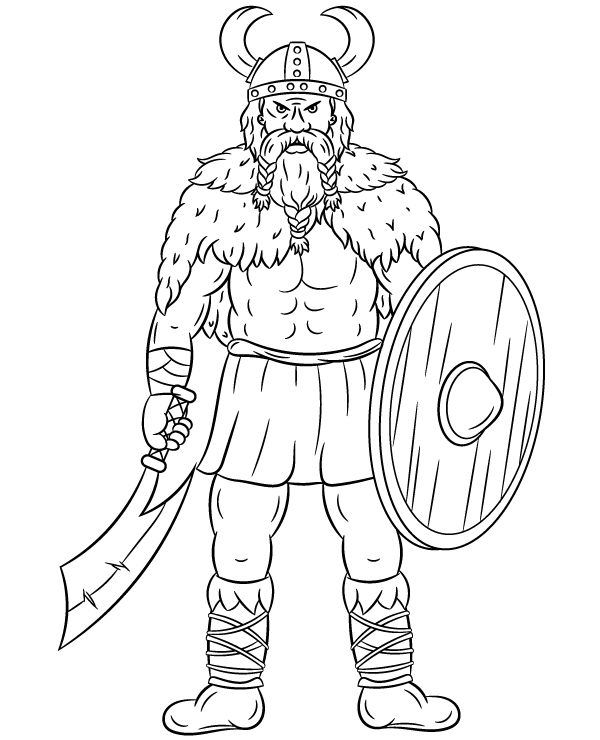 Viking warrior coloring picture