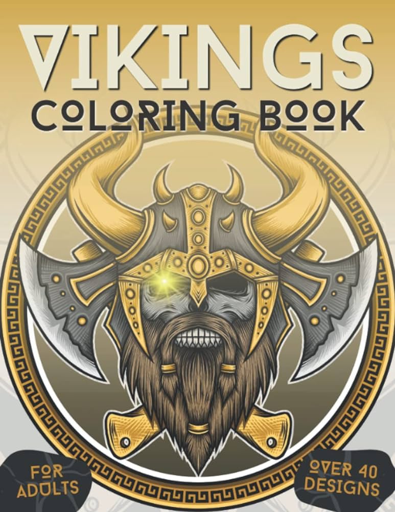 Vikings coloring book for adults over by hawk mr