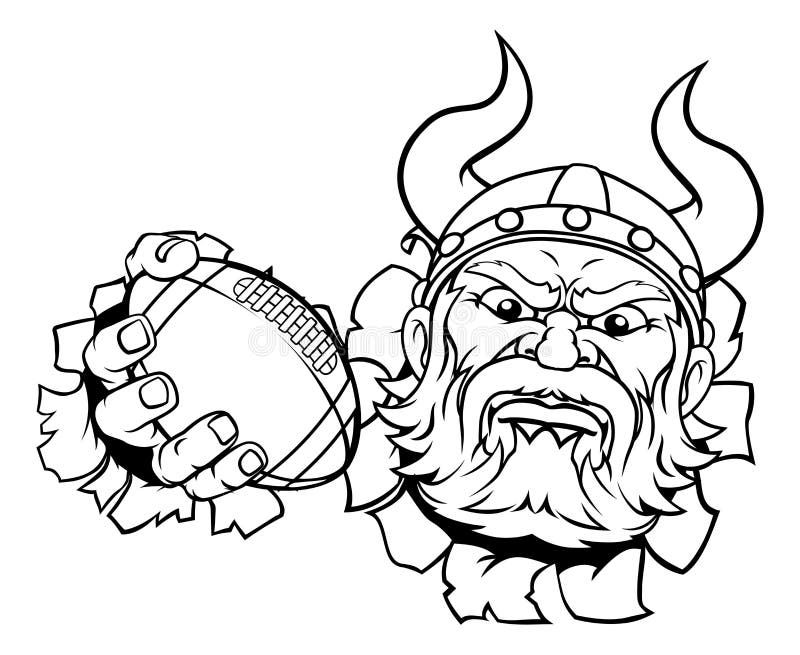 Viking american football sports mascot cartoon stock vector