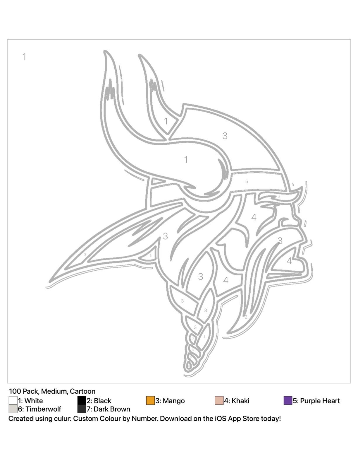 Printable color by number of the vikings logo great for the family rminnesotavikings