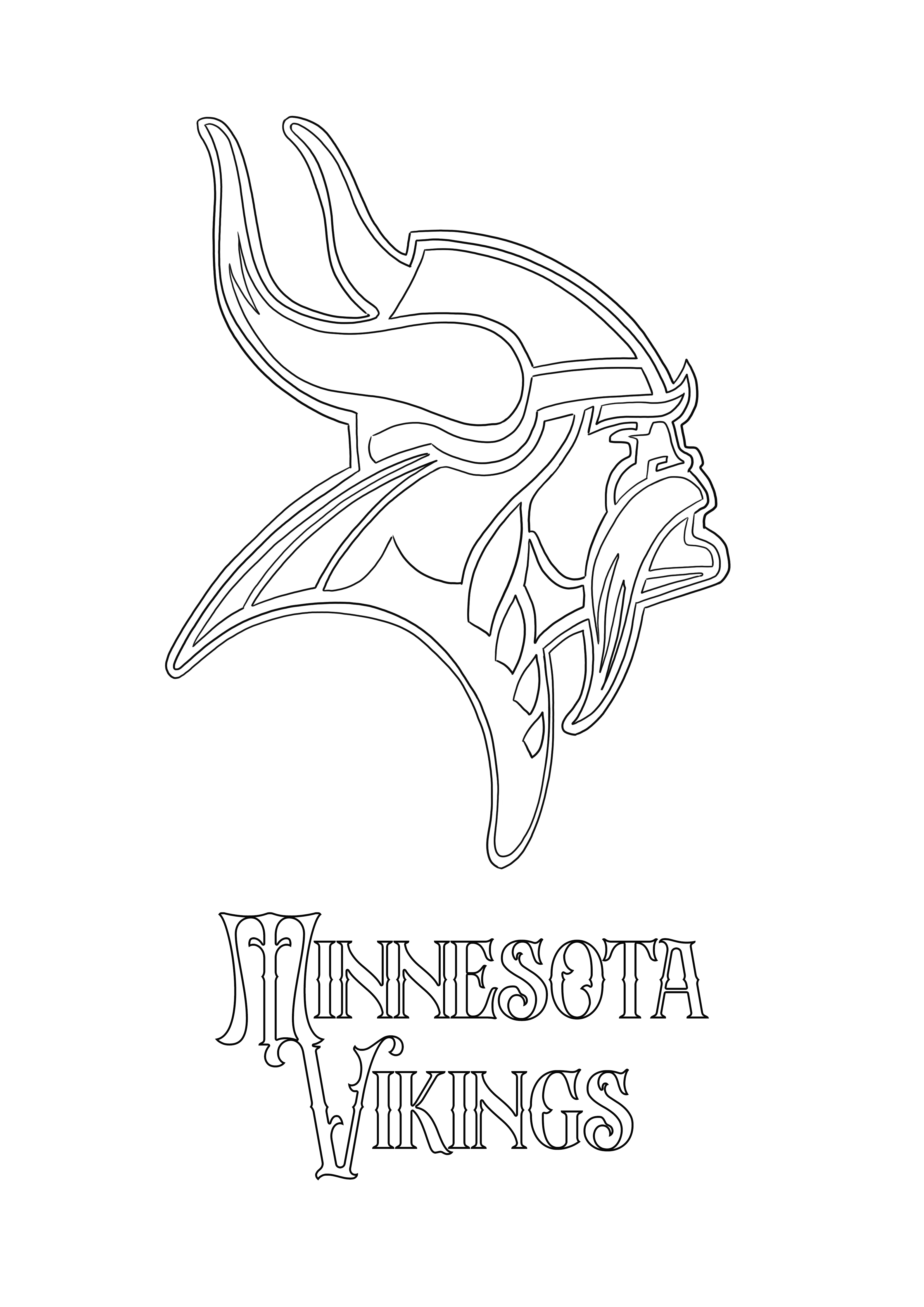 Minnesota vikings logo is ready to be downloaded and colored by little vikings lovers