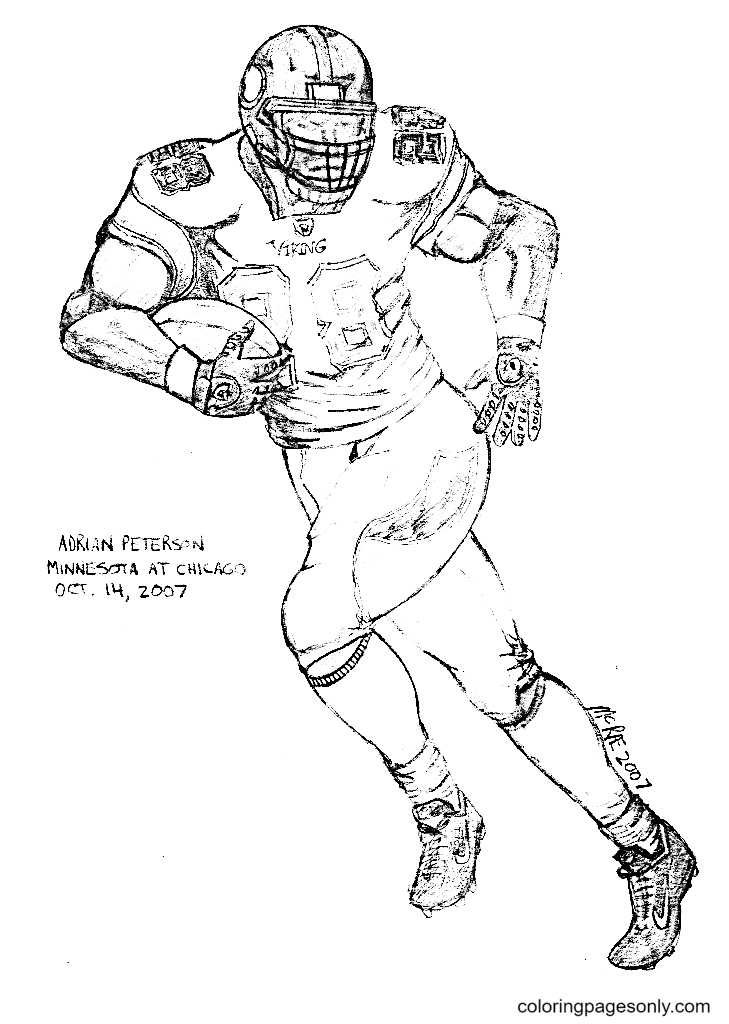 Adrian peterson coloring pages printable for free download